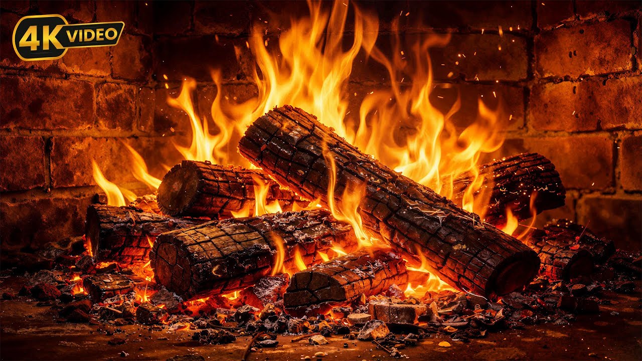 🔥 Discover the Simple JOY of a Crackling Fireplace (4K Fireplace)