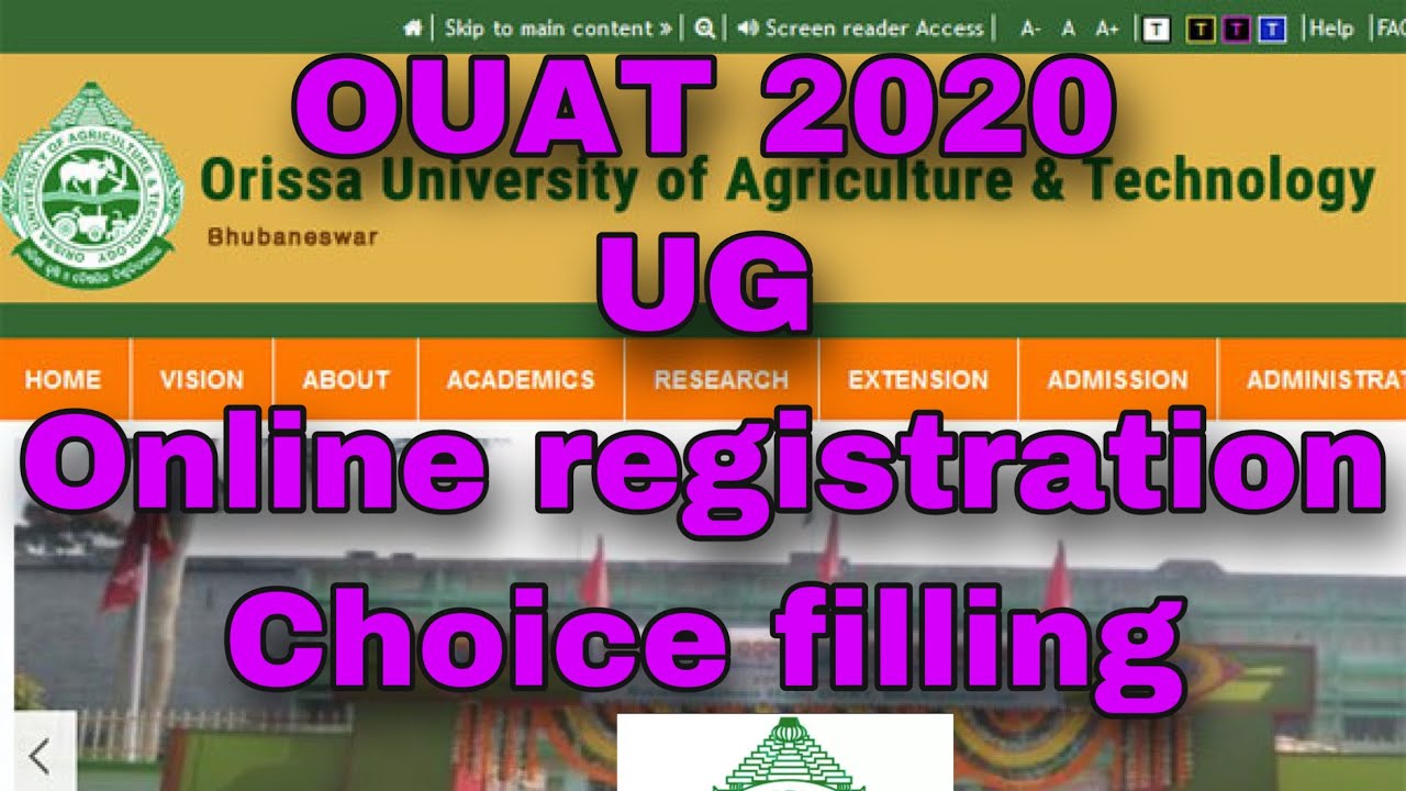 OUAT 2020||online registration and choice filling||Latest update