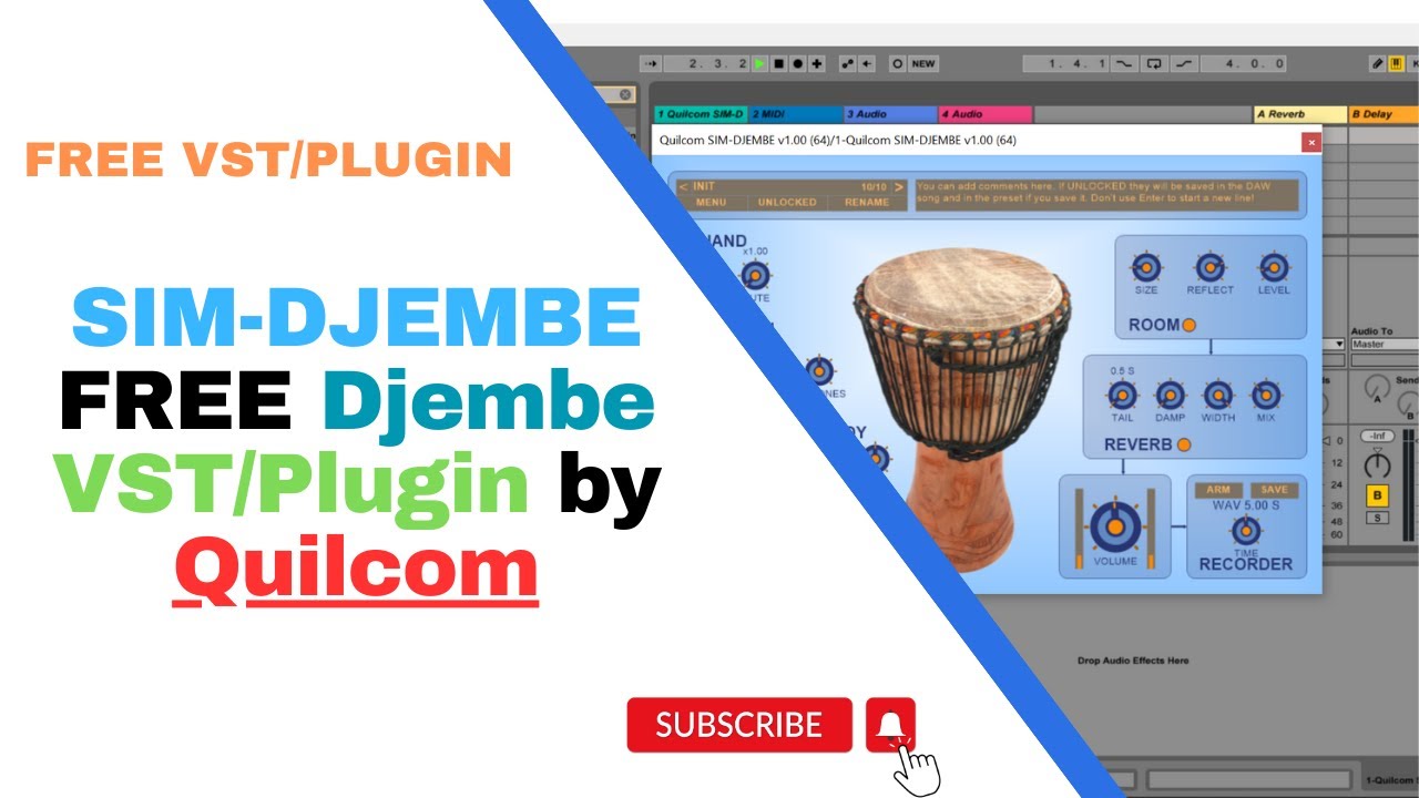 SIM DJEMBE - FREE Djembe VST/Plugin by Quilcom #SIMDJEMBE #Quilcom