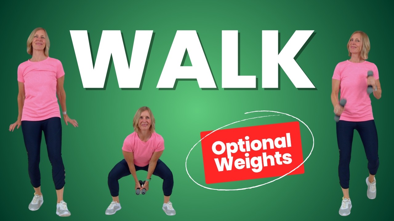 30 Minute Beginner Walk at Home | Optional Weights for More Intensity