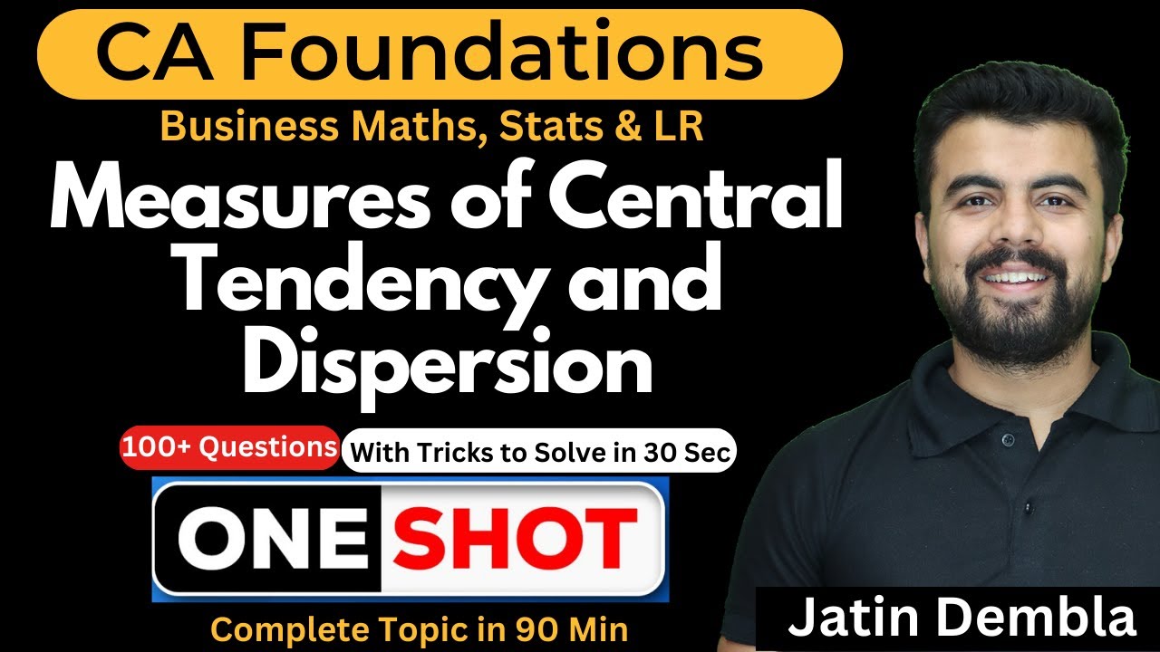 Measures of Central Tendency and Dispersion Complete Revision-Shot With Tricks | CA Foundation Stats