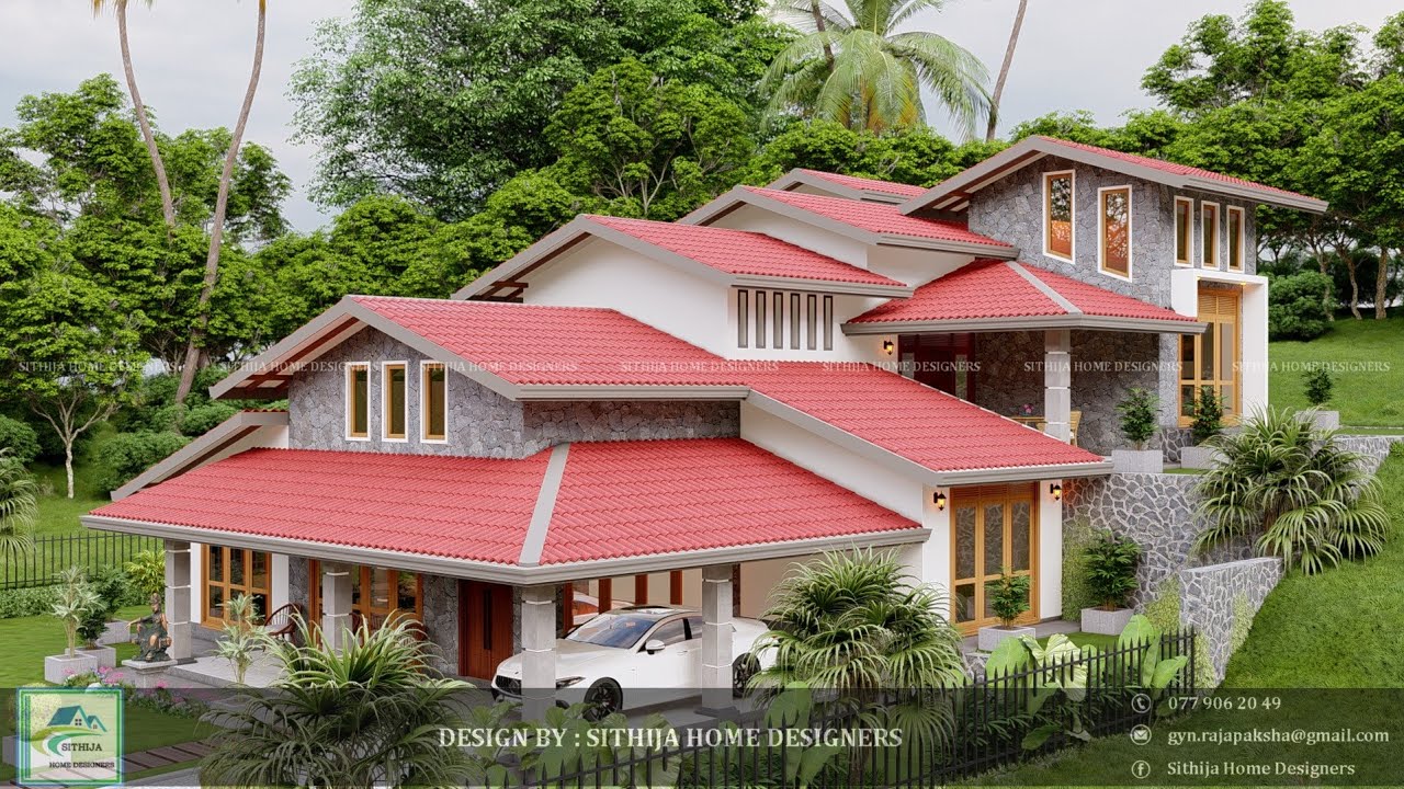 බෑවුමක් සහිත ඉඩමකට නිර් මාණය කරනලද සුපිරි නිවසක්.😍😍😍