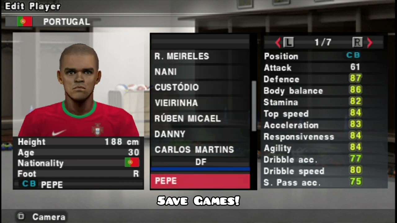 PES 2014 PORTUGAL All National Team Players (Europe A) Pro Evolution Soccer PS2 ⚽️
