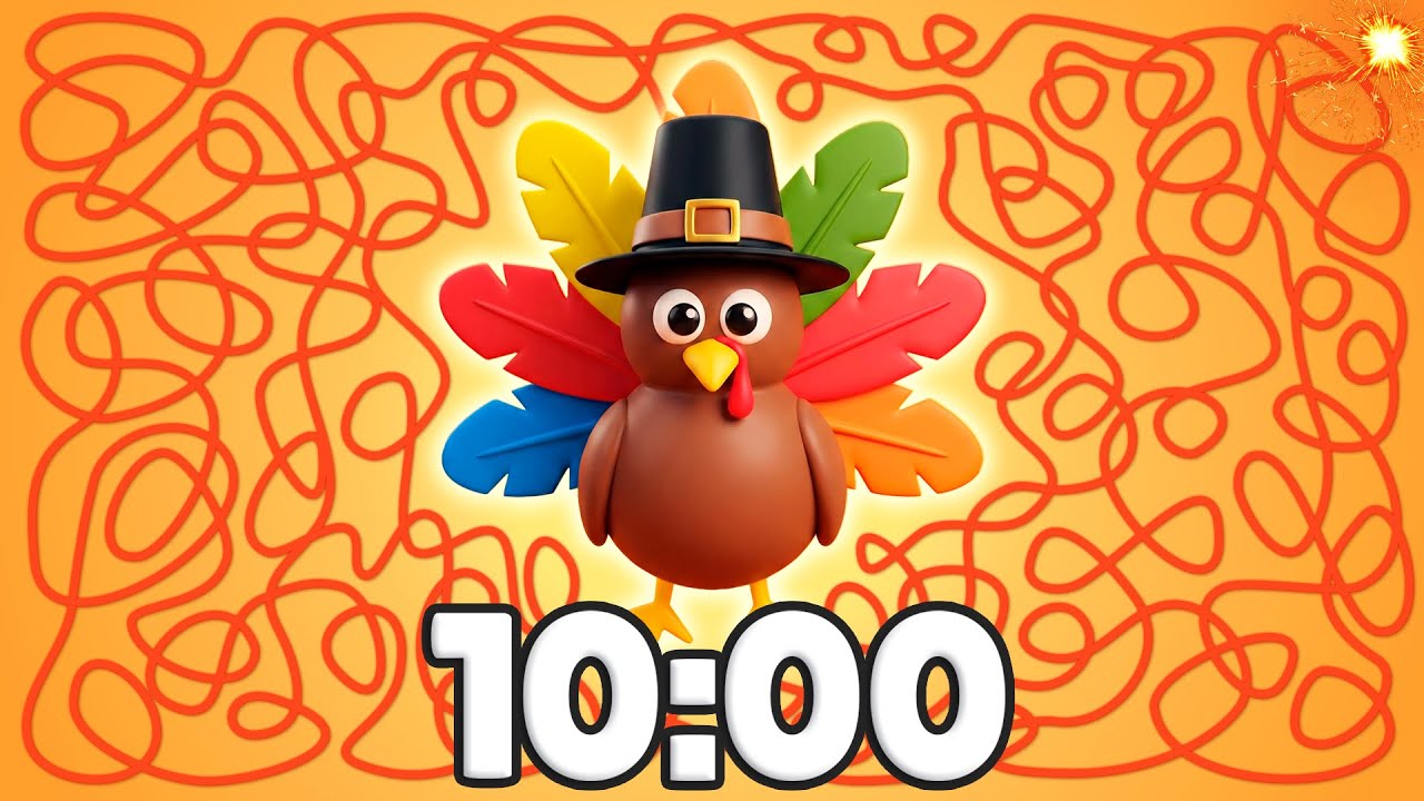 10 Minute [THANKSGIVING] Rocket Turkey Timer 🦃🚀💥 | Firework Countdown Surprise!