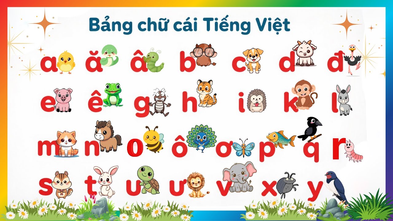 Bảng Chữ Cái Tiếng Việt ABC | Dạy Bé 29 Chữ Cái Qua Hình Ảnh Động Vật 🐶🐱| A Con Gà | ABC Cho Bé