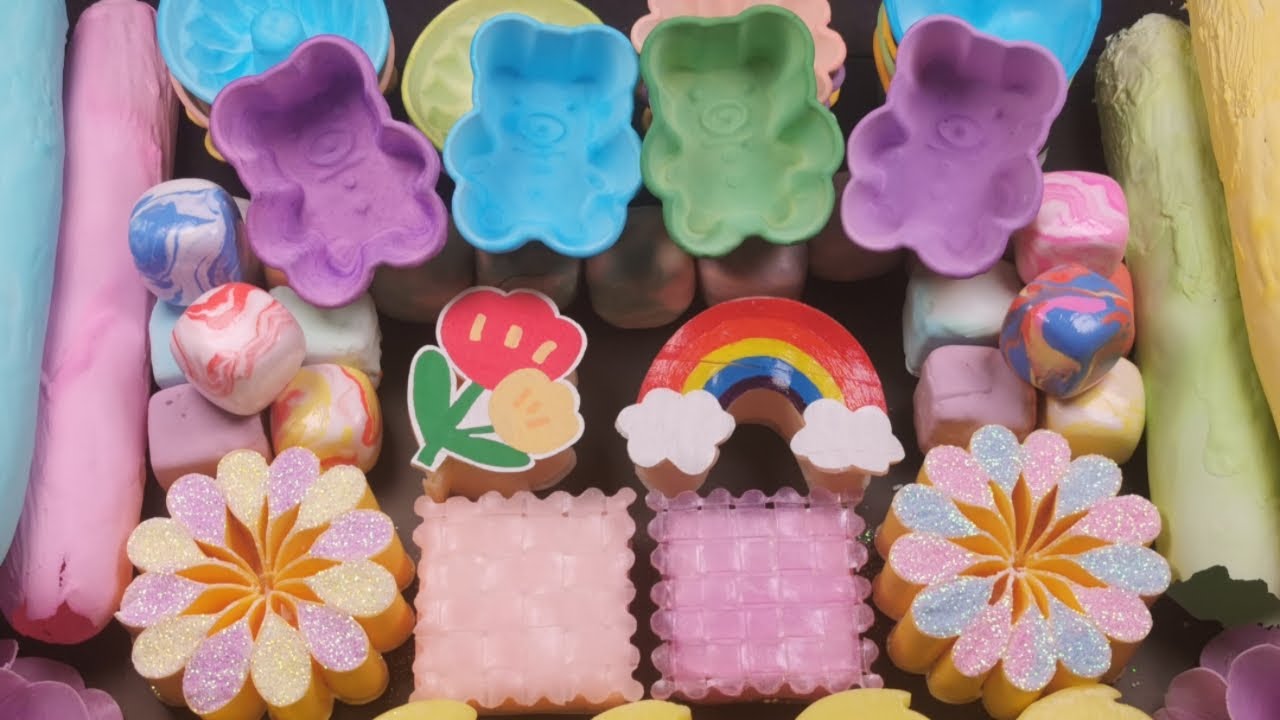 🌈Crispy Bowls and  Foam 🌷 Cracking light plasticine 🌷 Soap boxes with starch 🌷 ASMR Soap🌈
