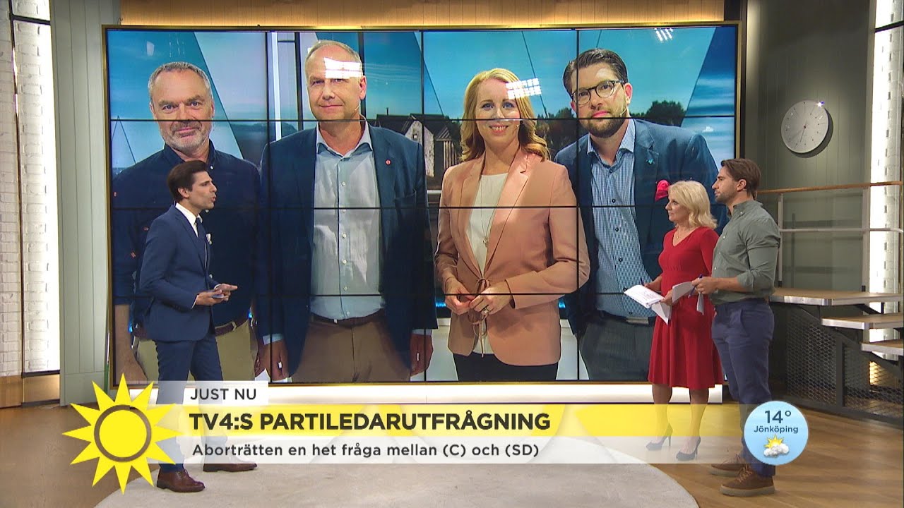 Hettade till om abortfrågan i andra omgången av TV4:s partiledarutfrågning  - Nyhetsmorgon (TV4)
