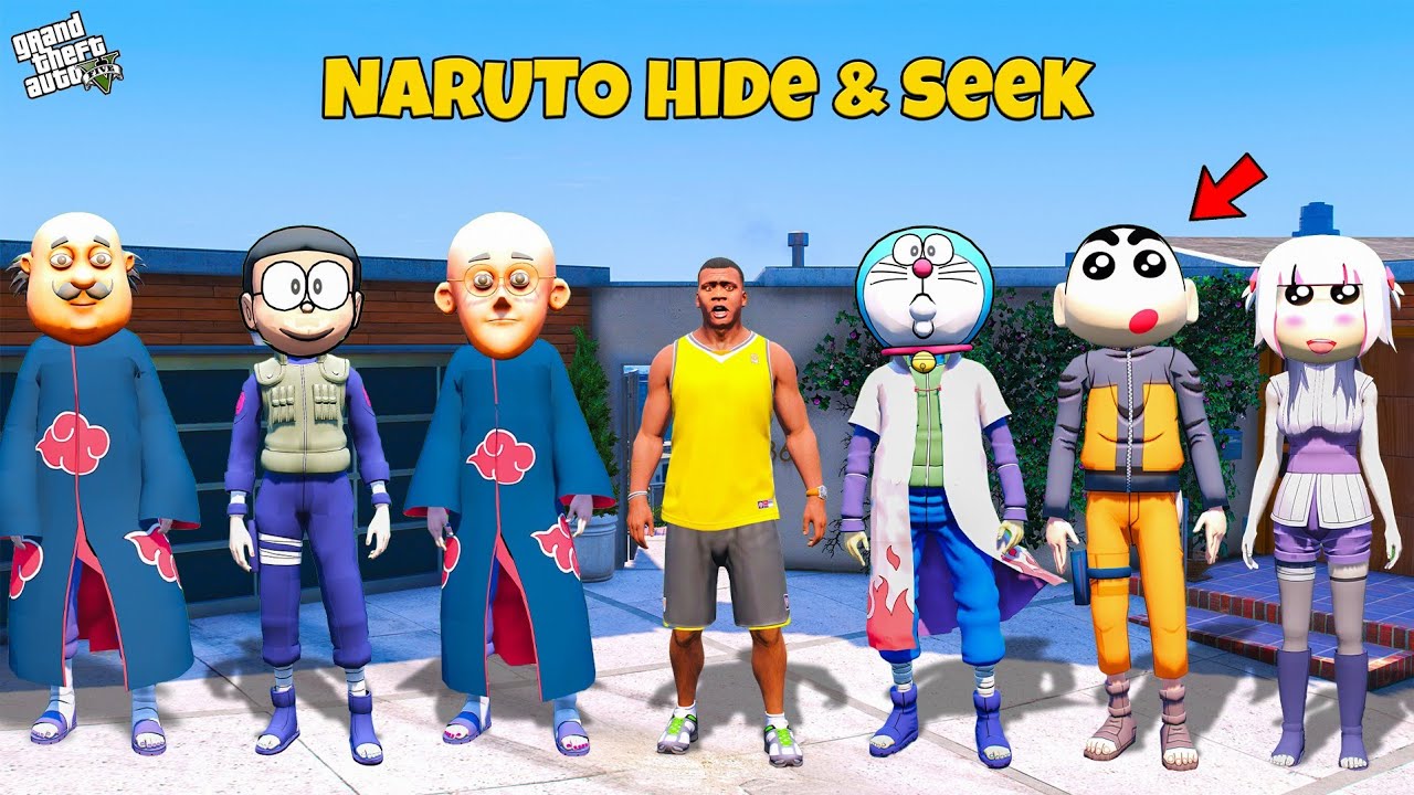 Shinchan & Franklin Playing NARUTO Hide and Seek With Friends in GTA 5