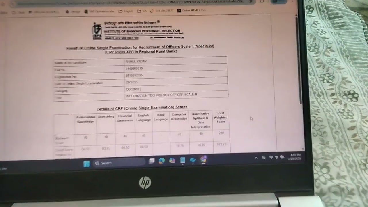 IBPS RRB SCALE 2 IT result 2026