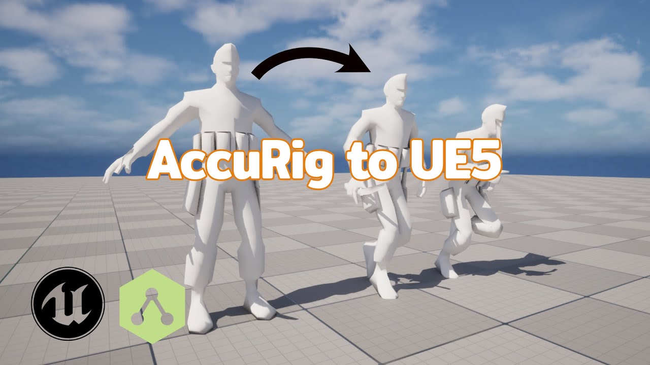 How do you export a character from AccuRig and retarget the bones for animating in Unreal Engine 5?