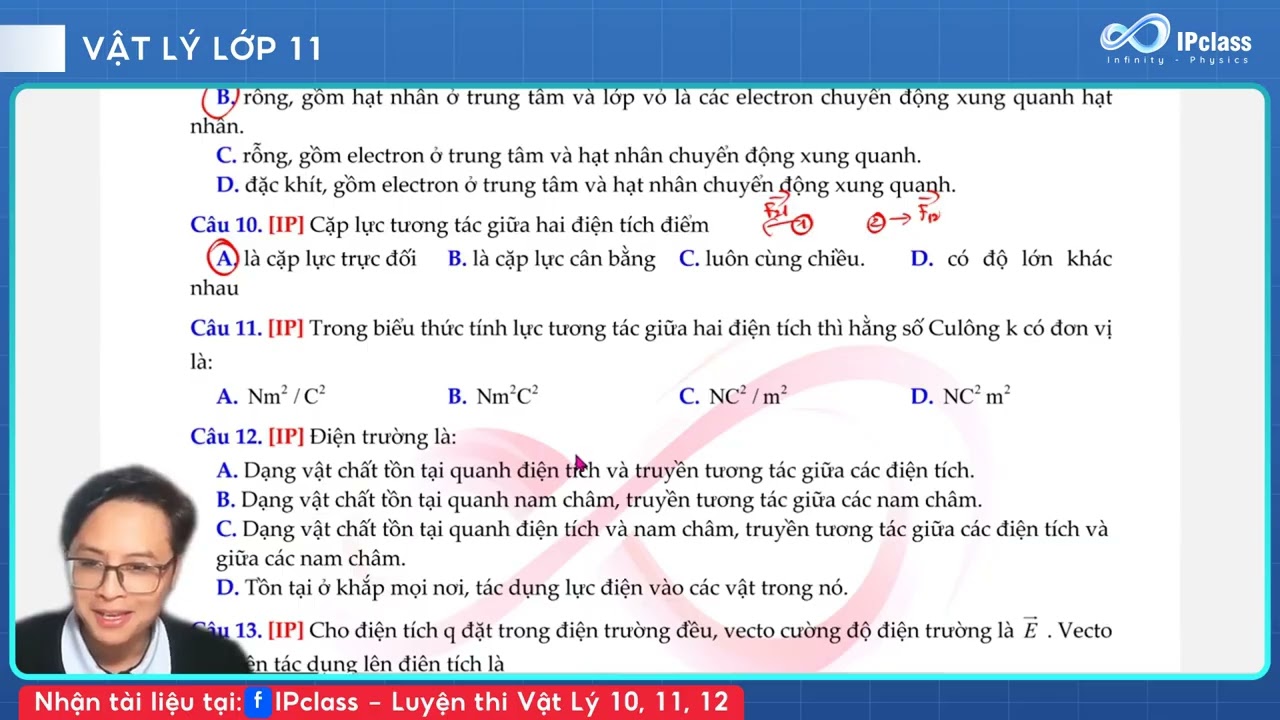 Chữa đề kiểm tra định kì IPtest10-2k9 | Khóa 2k9-Vật lí 11 | IPclass