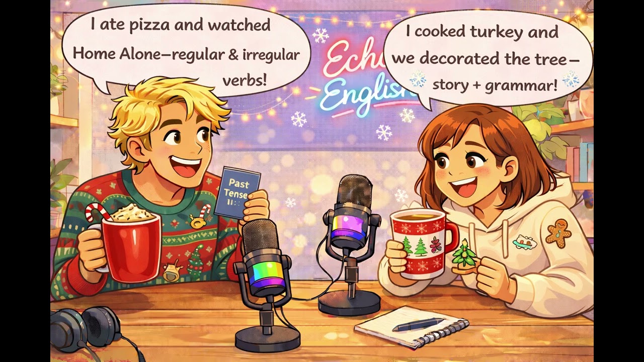 Past Tense English | Echo English | Christmas Stories + Irregular Verbs 🎄🗣️#echoenglish