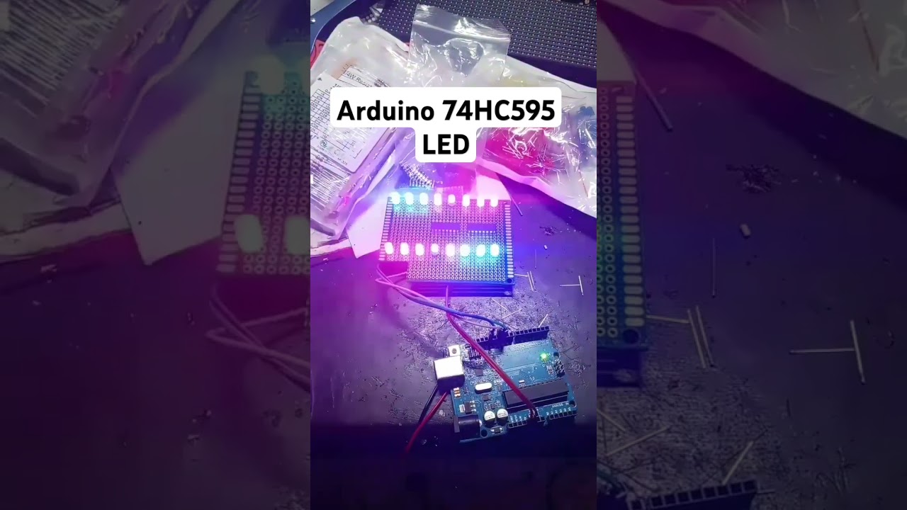 Arduino 74HC595 LED.. #arduino #74hc595 #project #electronic #maker #diy