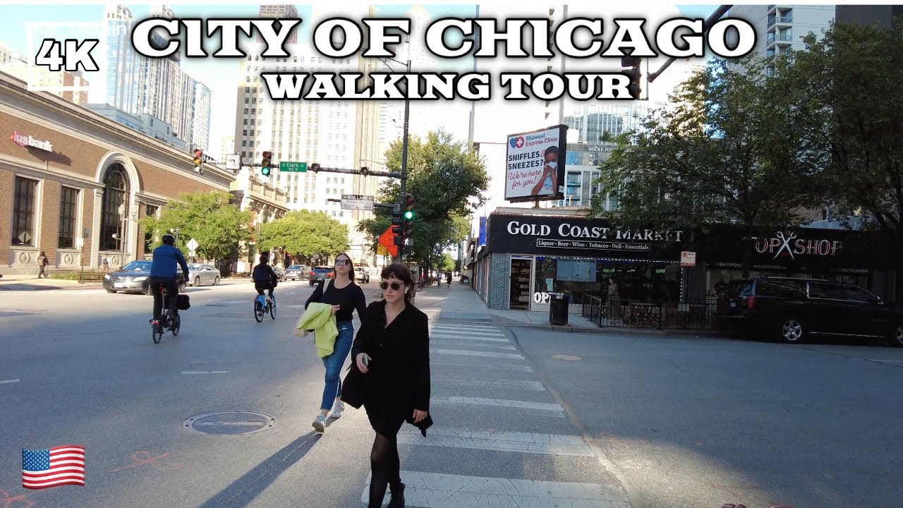 CHICAGO🇺🇸 WALKING TOUR - LA SALLE DRIVE & CHICAGO AVENUE [4K 60FPS]
