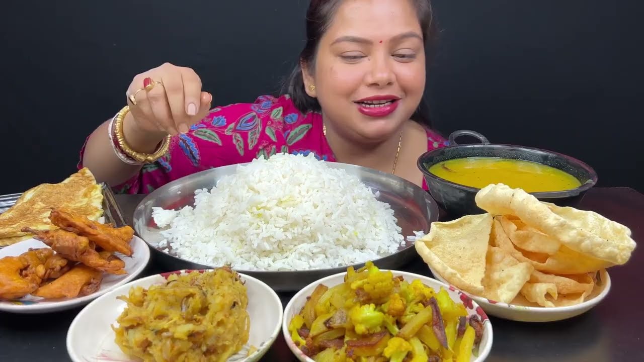 Bigbites, Eating Comfort Food, Eating Rice With, Tok Dal, Bori diye alu Seddho,Bok Fuler Bora,।।