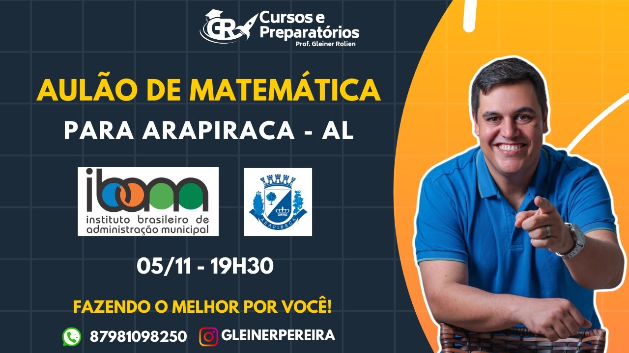 ✨ LIVE DE RESOLUÇÃO DE QUESTÕES – MATEMÁTICA (BANCA IBAM) ✨