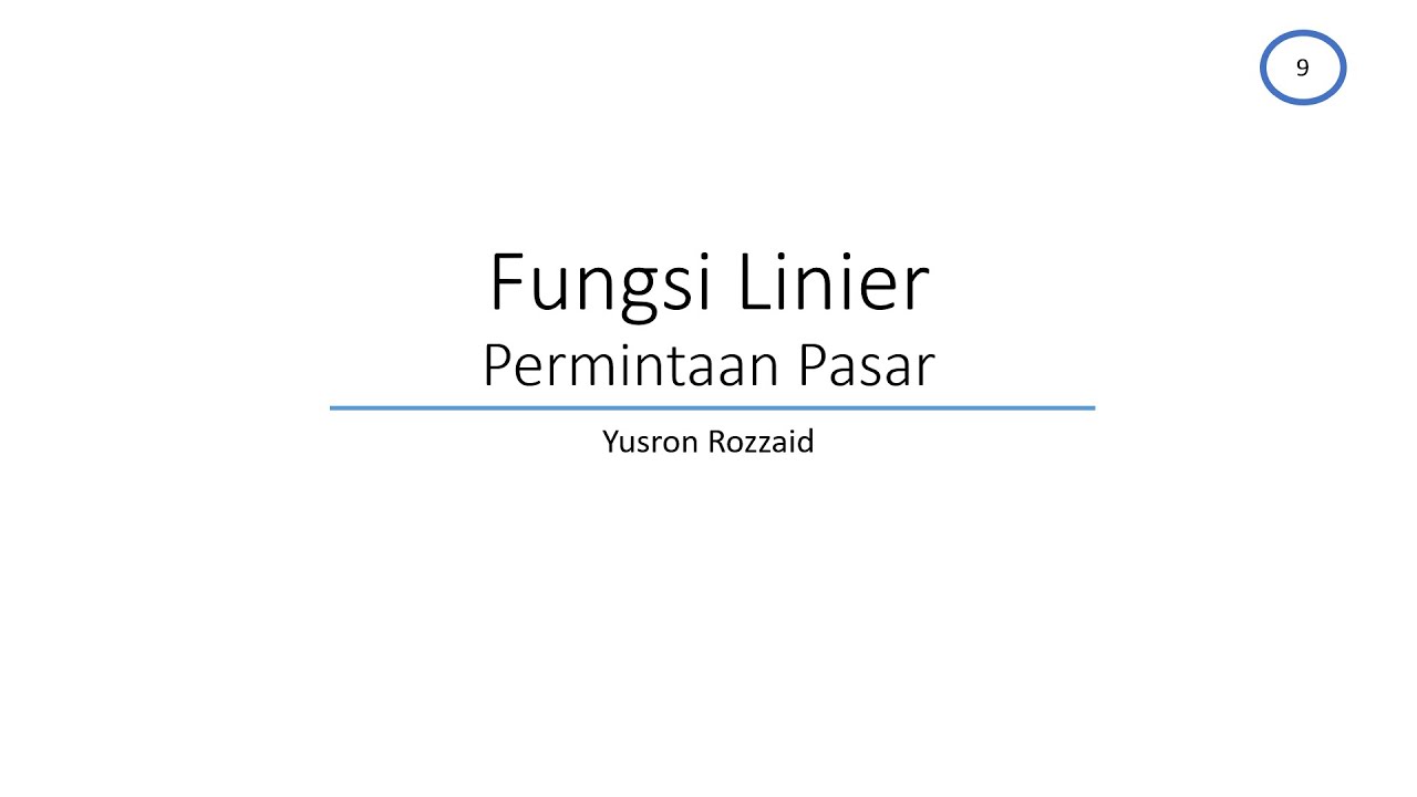 Permintaan Pasar dan Elastisitas