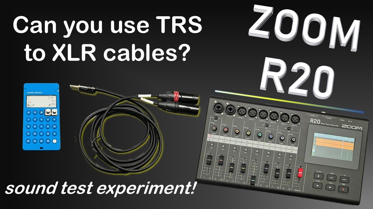 ZOOM R20 — использование всех входов с кабелями TRS-XLR (также применимо ко многим микшерным пуль...