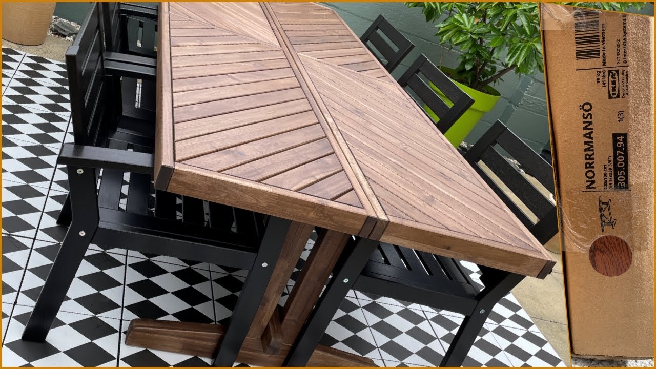 IKEA NORRMANSO garden table | unboxing and assembly instructions | how to build Ikea outdoor table