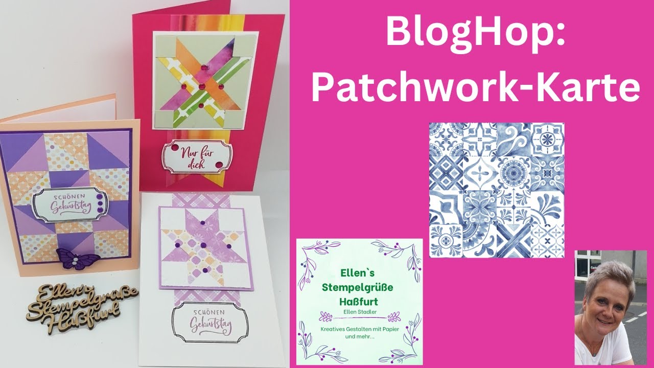 Blog Hop: Patchwork-Karte mit dem DSP Das Beste im Leben und dem PP Nettes Etikett von Stampin`Up