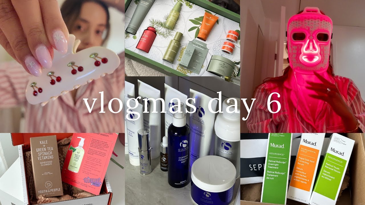 6-й день Vlogmas: углубленный ночной уход за кожей, светотерапия красным светом, мои любимые сред...
