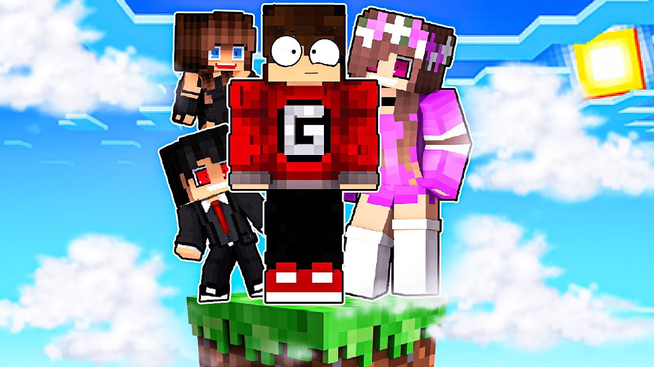 FILHOS YANDERE com a FAMÍLIA YANDERE em APENAS um BLOCO no Minecraft