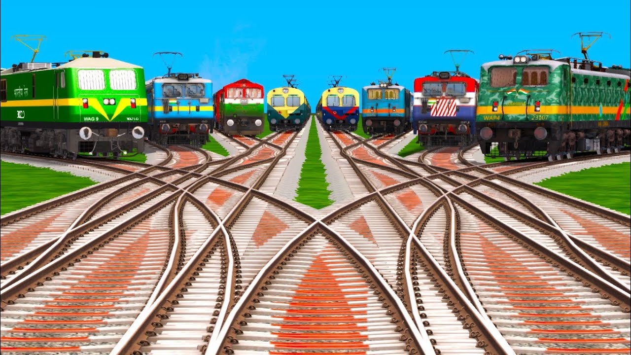 8* TRAINS RUN FROM xX Diamond Railroad / high speed train videos  Electric and Diesel train Crossing