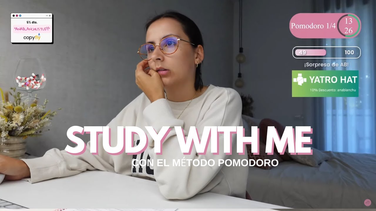 STUDY WITH ME (método pomodoro) || @anablanchustudy