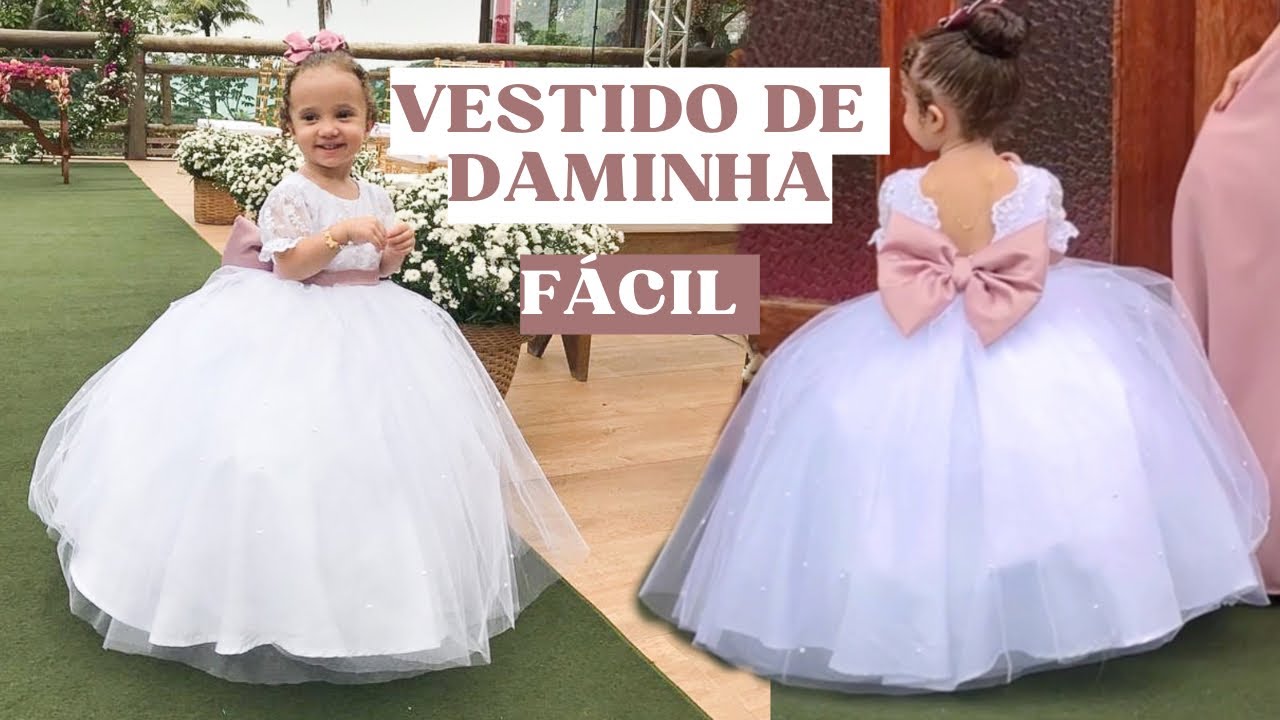 COMO FAZER VESTIDO DE DAMINHA FÁCIL E BEM RODADO | passo a passo sem moldes