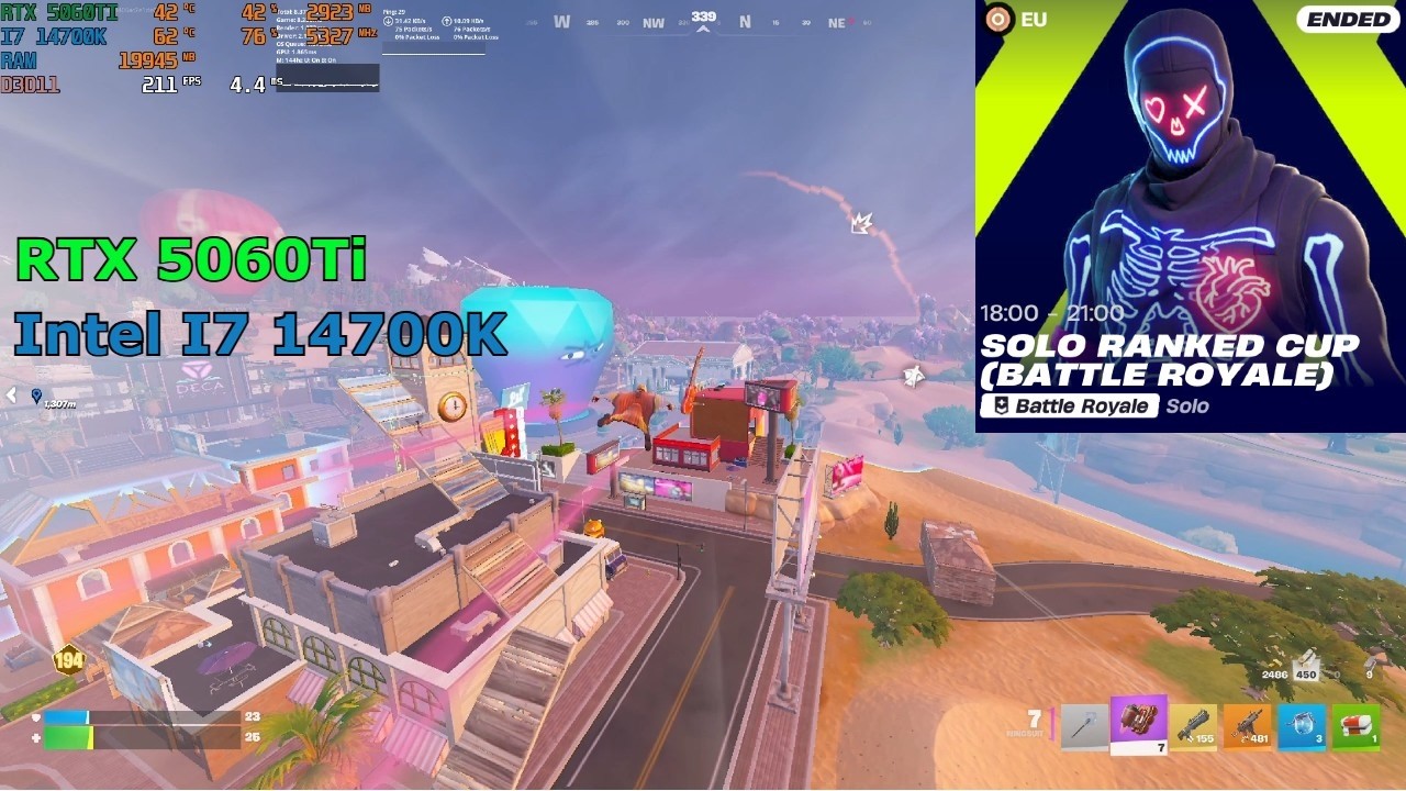 RTX 5060Ti + Intel I7 14700k | Solo Ranked Cup | 1080p | Legacy Performance Mode