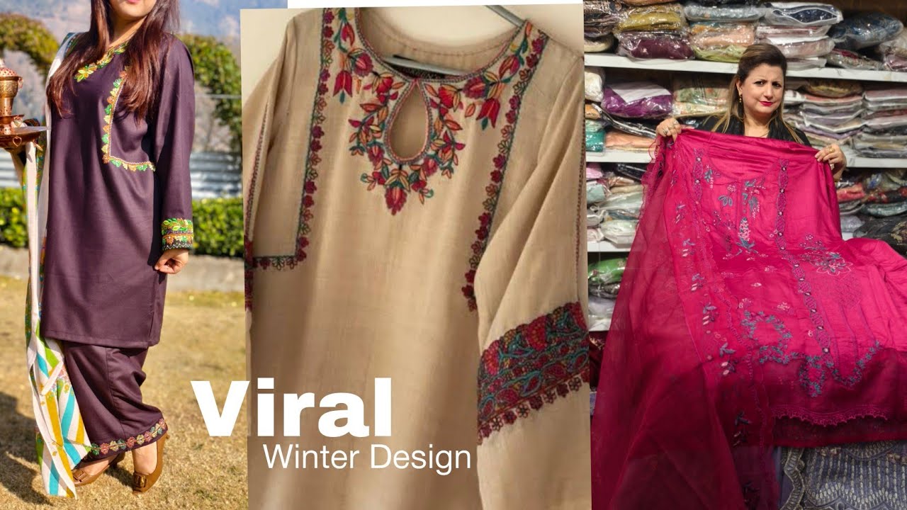 Embroidered Winter Viral  Dress Received From Tailor||Latest Winter Party wear Suits for women