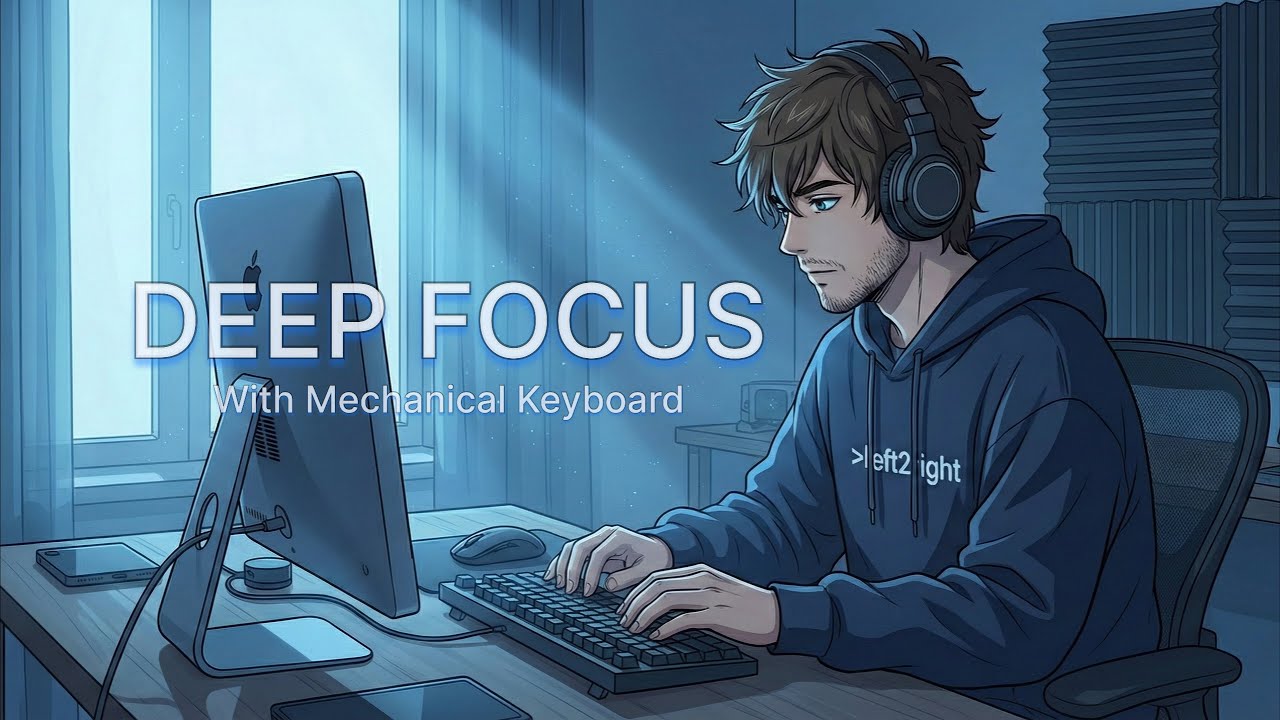 Deep Focus • 70 BPM Minimalist Lo-fi Piano [Mechanical Keyboard ASMR] | left2right