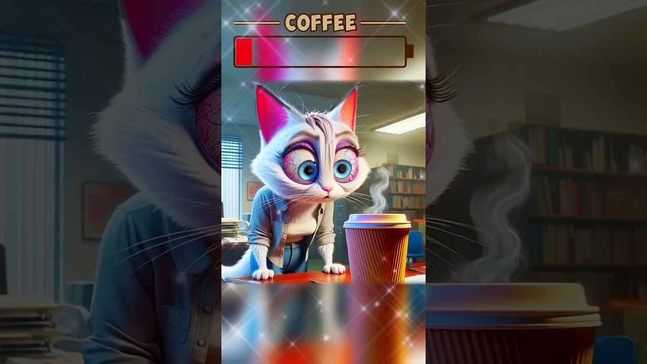 Feline Fuel for an Active Life: Mother Cat's Coffee Love Affair #cat #catvideos #catshorts #cats #ai