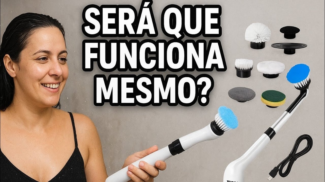  TESTEI a  FAMOSA Escova elétrica rotatória 9 em 1 da shopee - mop giratório  + Faxina no banheiro 