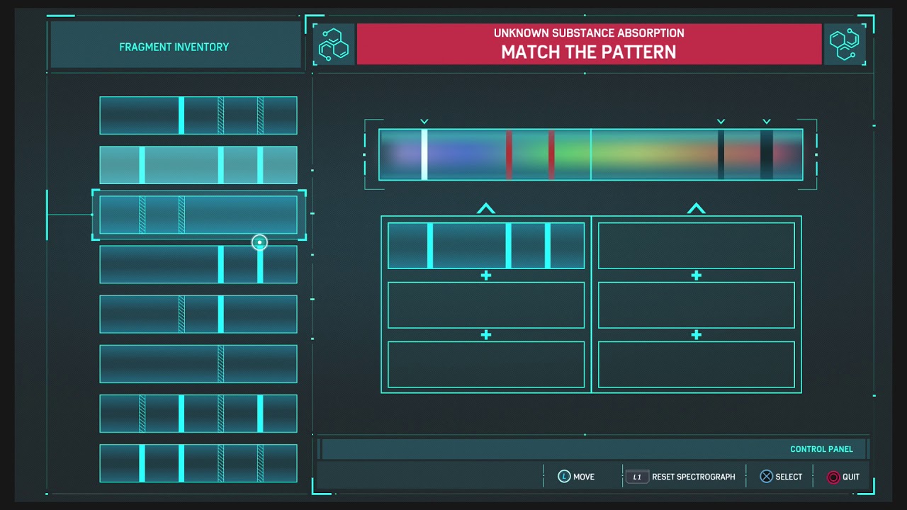 Marvel's Spider-Man PS4 Spectrograph Material Candidate Test P12