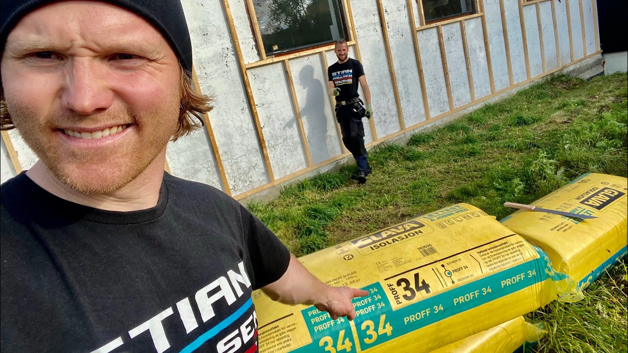 Hvordan etterisolere yttervegg med Glava Proff 34 - VLog139