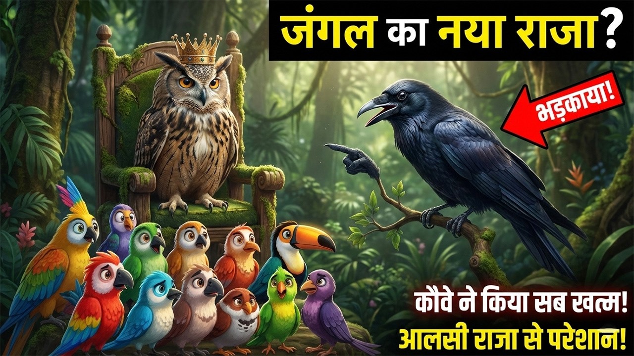 कौवे ने क्यों रोका उल्लू का राज्याभिषेक? | उल्लू और कौवे की दुश्मनी | Panchatantra Tales in Hindi