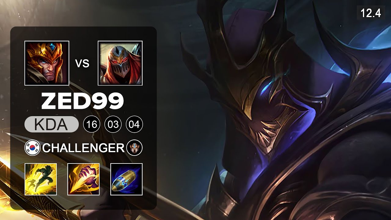ZED99 Zed Jungle vs Jarvan IV - KR Challenger - Season 12 Patch 12.4