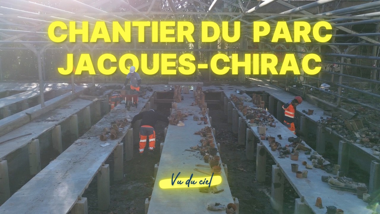 Le chantier du Parc Jacques-Chirac, vu du ciel [Mars 2026]
