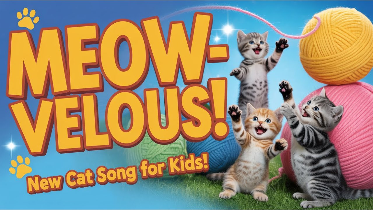 Funny Cat Nursery Rhymes for Kids | Cute Kitten Singing Meow Song with Fun Dance Learning