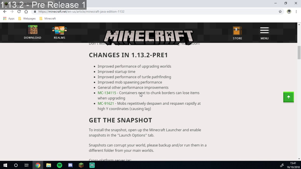 MINECRAFT UPDATE - 1.13.2 PRE RELEASE 1 - Performance UPGRADES!