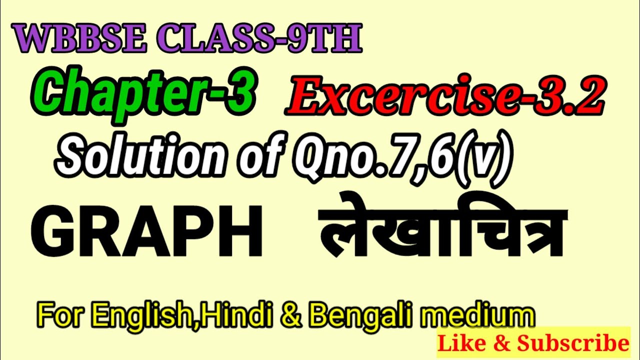 WB Class-9th maths Chapter-3 Graph|Ex-3.2|Qno.7,6(v)