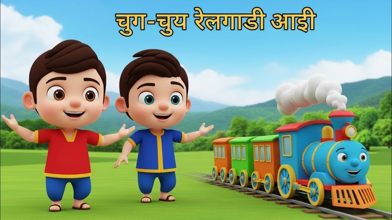 छुक-छुक गाड़ी आई | Hindi Kids Train Poem Cartoon Song