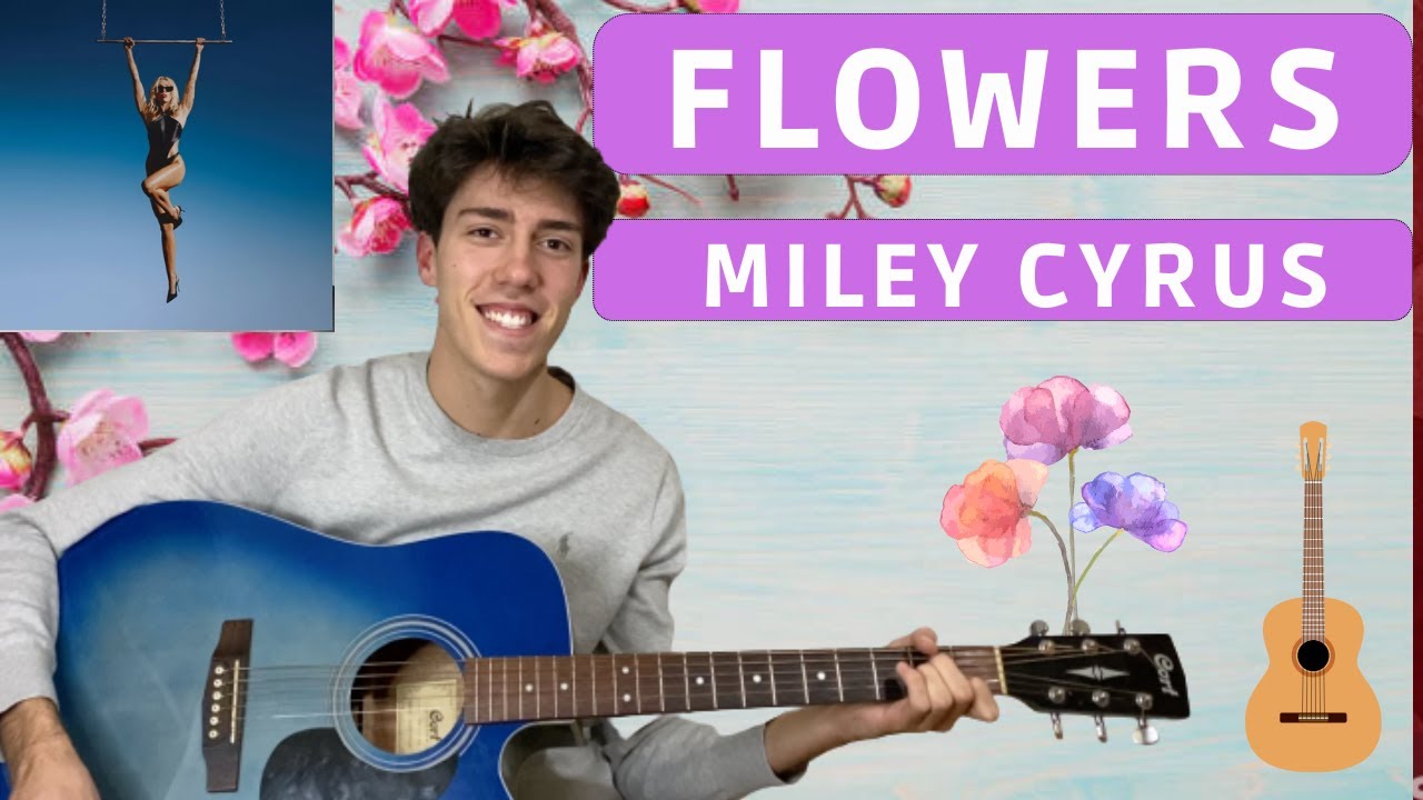 Miley Cyrus - Flowers (EASY guitar cover with tabs|chords) 🎸🎶💐
