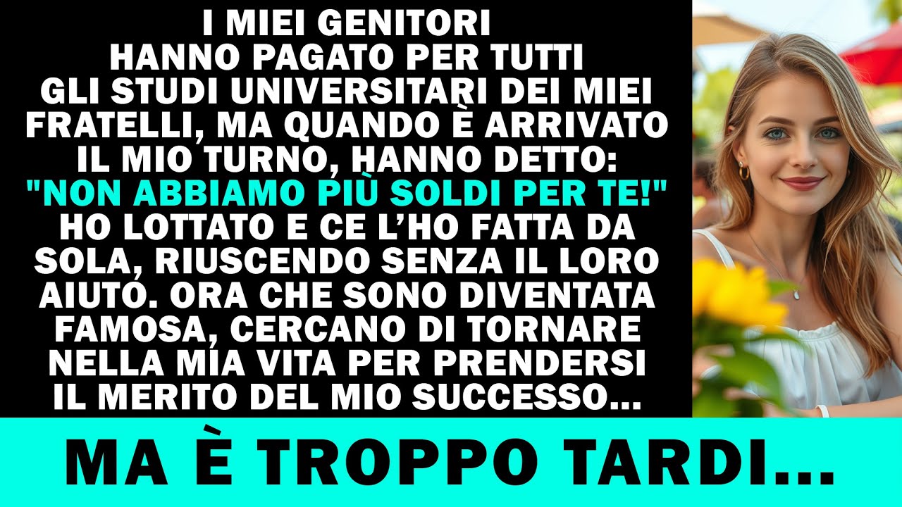 Hanno pagato l’università a tutti, tranne che a me. Ora il mio nome è ovunque.
