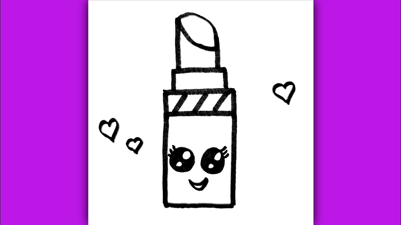 Super Easy Cute Lipstick Drawing for Kids