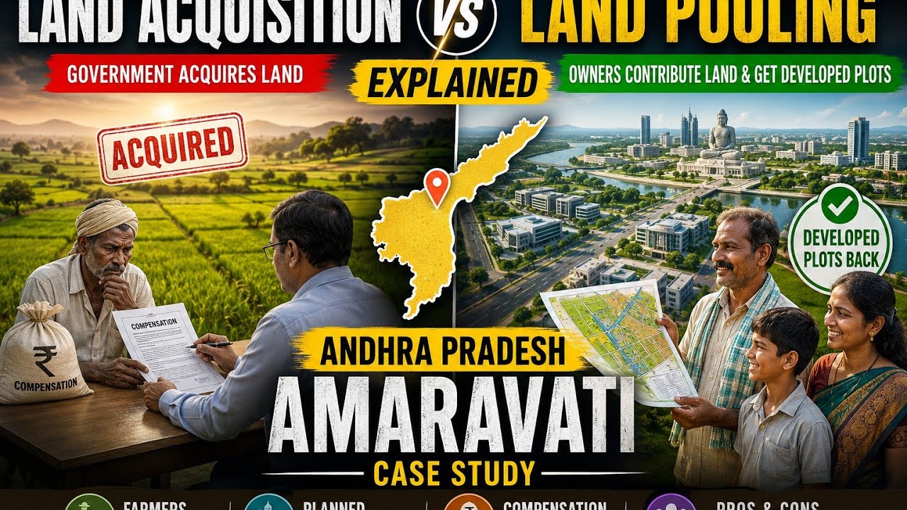 Land Acquisition vs Land Pooling Explained | Andhra Pradesh & Amaravati Case Study | Complete Guide