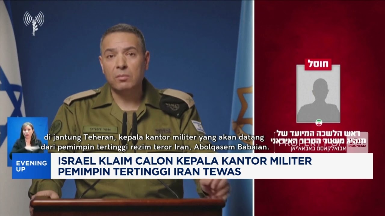 Israel Klaim Calon Kepala Kantor Militer Pemimpin Tertinggi Iran Tewas