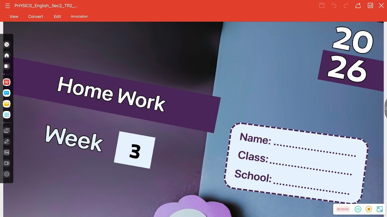 Physics senior2 - Home Work Week 3 (2026)