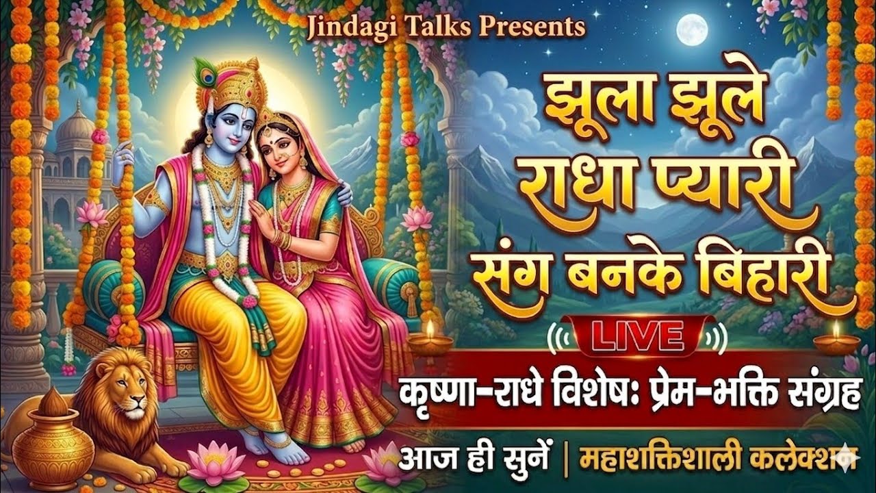 “झूला झूलें राधा प्यारी | संग बांके बिहारी | Radhe Krishna trending Bhajan” @jindagitalks_official